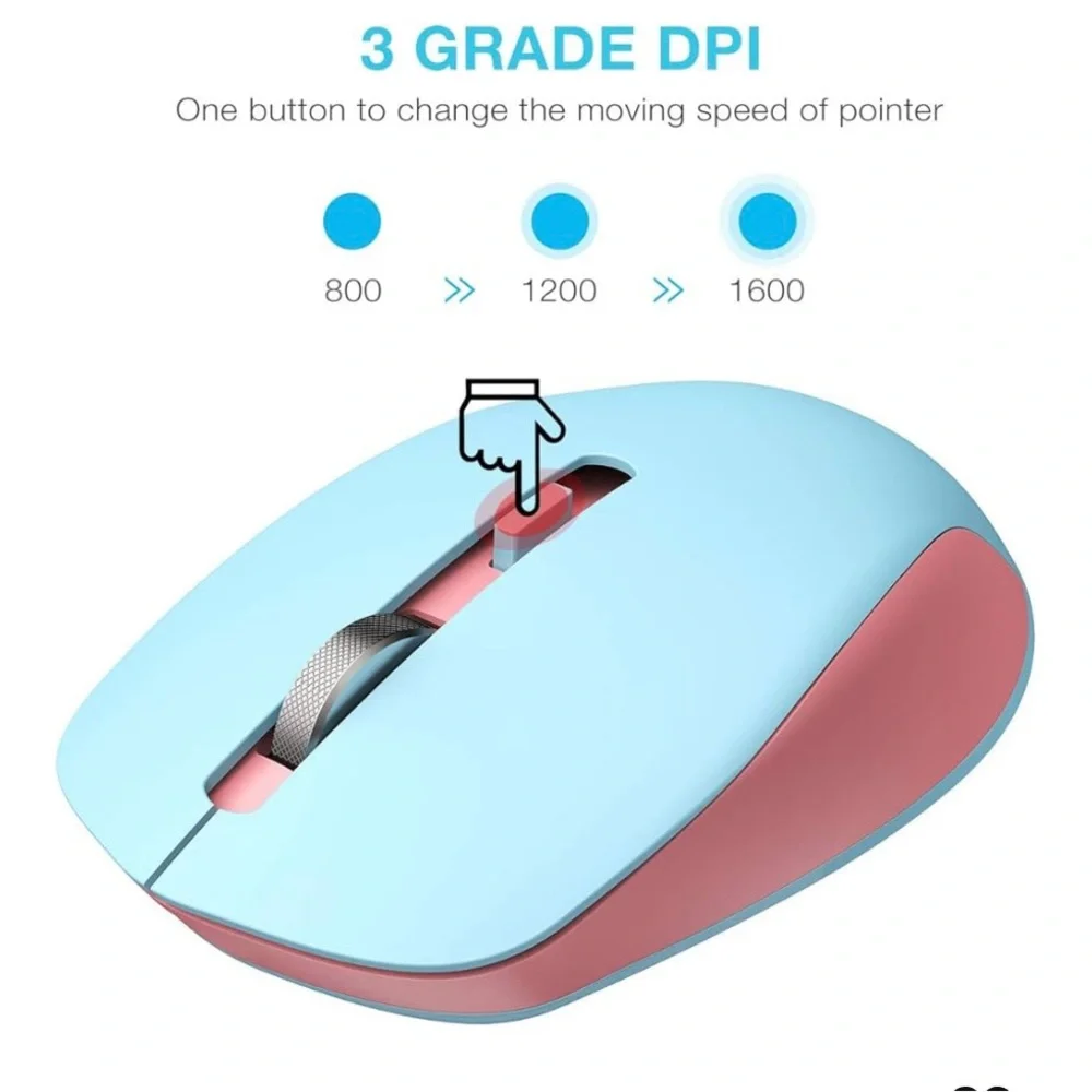 New in Box Seenda Blue and Pink Wireless Mouse